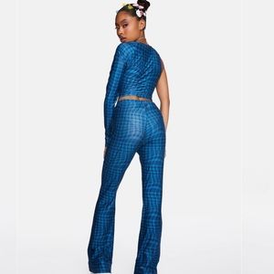 Wavy plaid two piece set